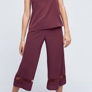 Anthropologie Eloise Breakfast In Bed Lace Pants S